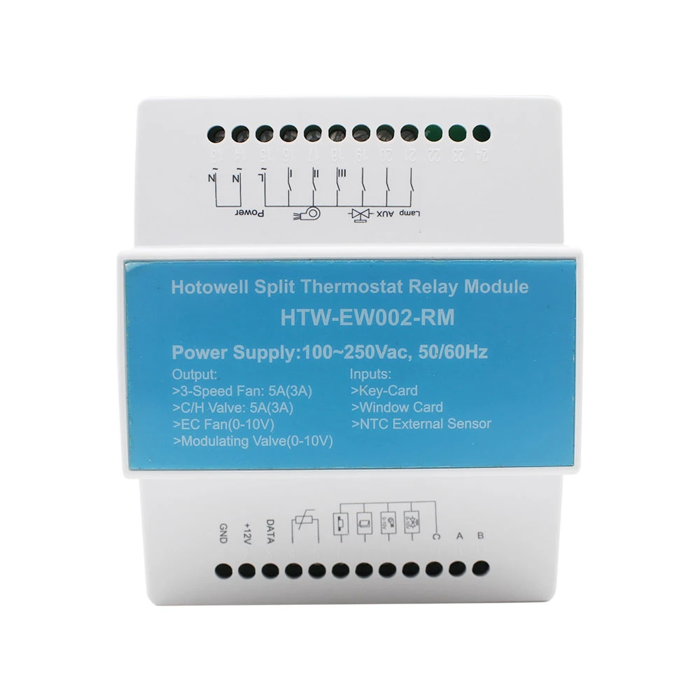 Hotel Room Thermostat Supplier Split Digital AC Temperature Controller RS485 Modbus Thermostat for Fan Coil Units